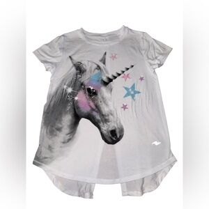Unicorn Graphic Kids T-Shirt - White and Pink Size 7-8